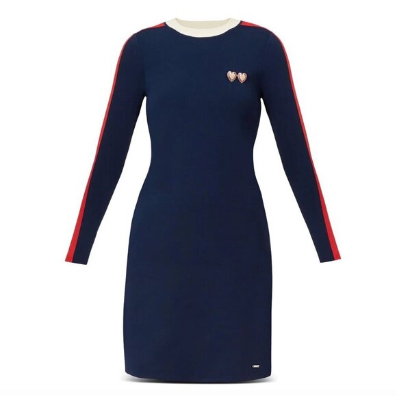 Ted Baker Colour by Numbers Palit Knit Dress Navy Blue Red Size 2 - Picture 1 of 9